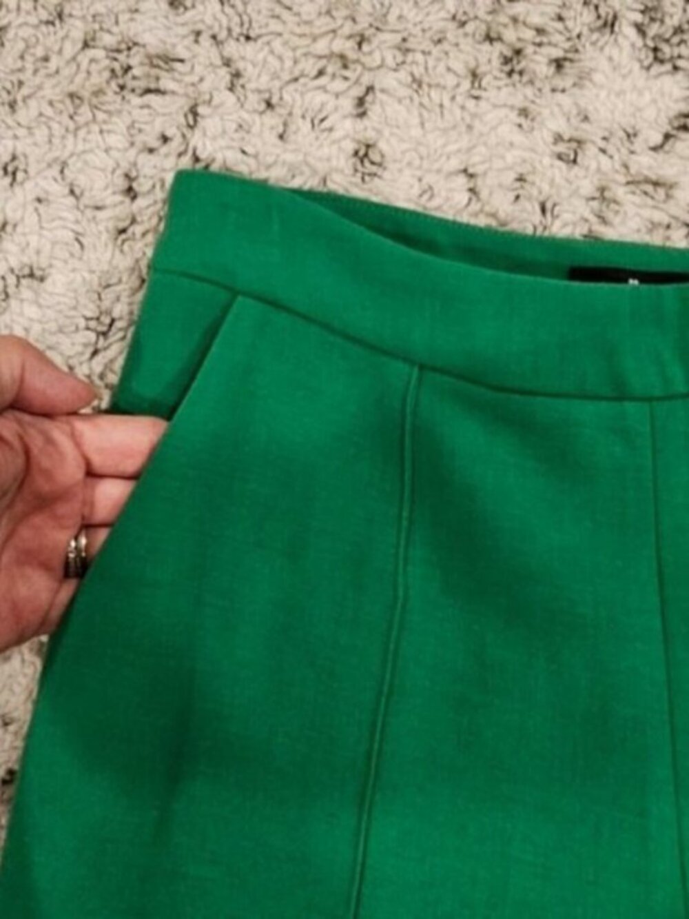 Lisa Perry Barneys New York SZ 4 Inspired 60's Kelly Green Festive Wide Leg Pant - Picture 6 of 14